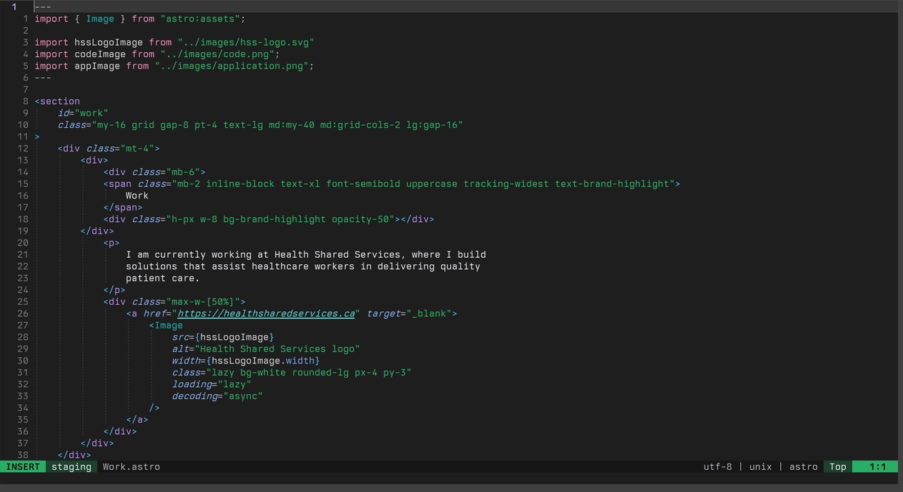 Source code in a text editor